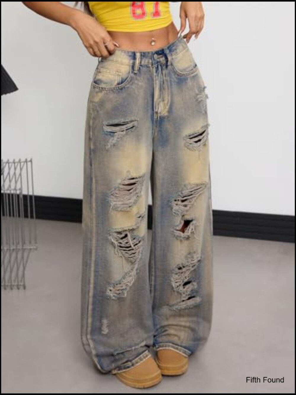 Wide Leg Baggy Jeans Y2K 90s Vintage Hip Hop Denim Trousers Streetwear - Picture 2 of 7